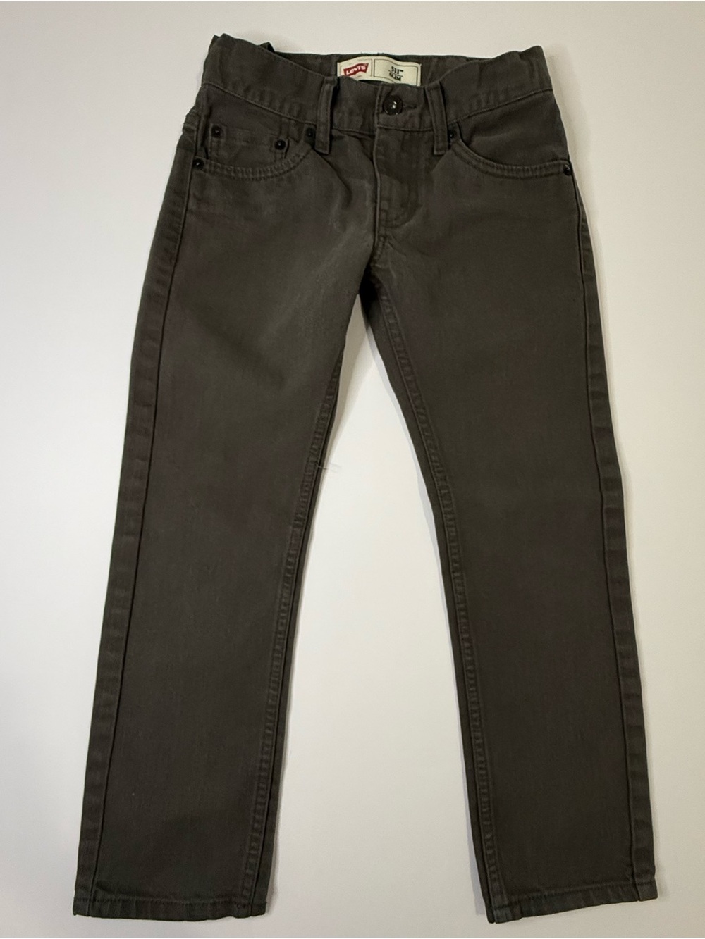 Levi's 511 Slim Boys Jeans Size 8 Regular Grey Denim 24x22 Adjustable Waist